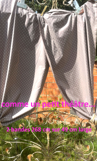 Coupon. Satin coton beige pois, coton imprimé 