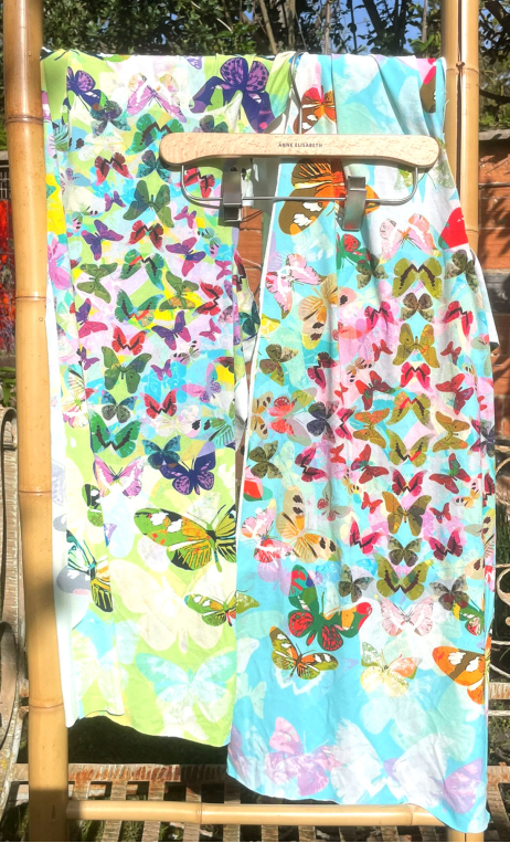 Coupon. Jersey duo Papillons. Tissu imprimé, mercerie