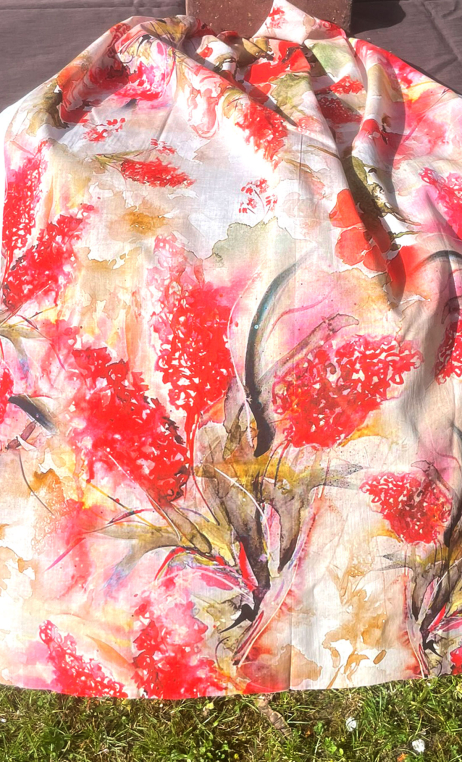 Swatch. Fleurs des champs. Tissu coton imprimé, mercerie