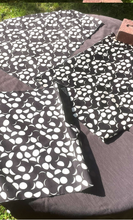 Swatch. Trilogie Grains de café. Tissu coton imprimé, mercerie