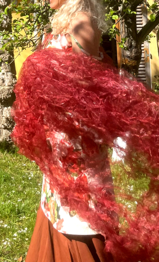 Coupon. Voile irisé crush rouille - 1