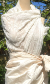 Coupon. Dentelle écru. Fleurs grands points - 3