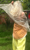 Coupon. Tulle champagne. Fleur flockée - 4