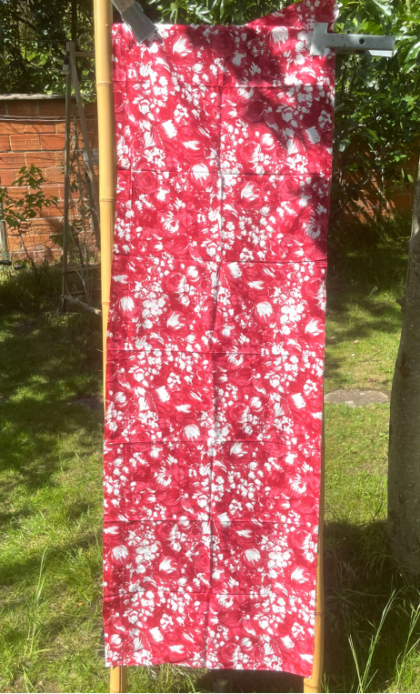 Coupon. Coton Impressionniste rouge - 1