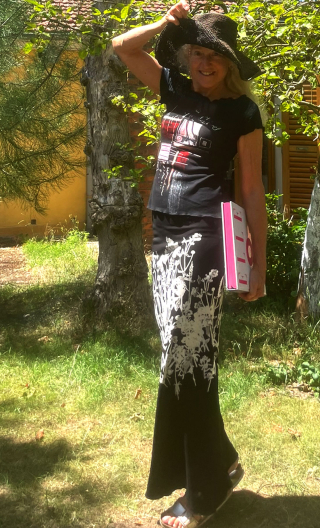 aa Jupe jersey noire. Frise blanche - 2