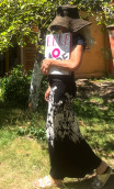 aa Jupe jersey noire. Frise blanche - 3