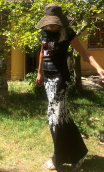 aa Jupe jersey noire. Frise blanche - 4