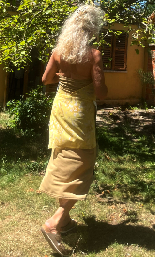 bb Tablier. Voile jaune paille - 2