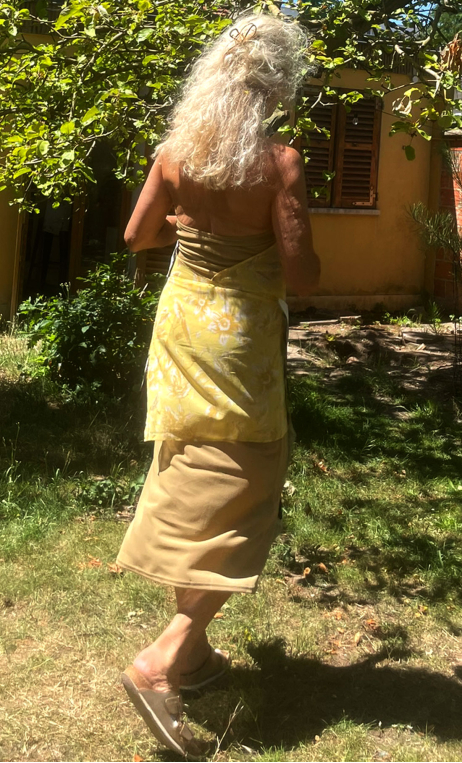 bb Tablier. Voile jaune paille - 2