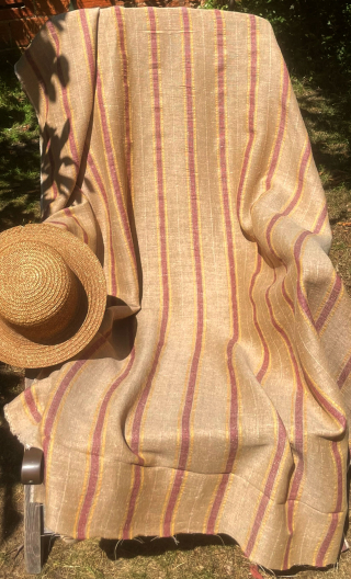 Coupe. Toile de jute rayée