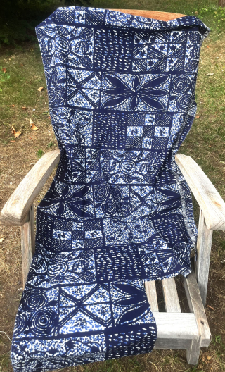 Chute de production. Batik bleu