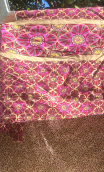 Mini chute voile fleurs violet - 1