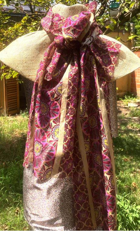 Mini chute voile fleurs violet - 4