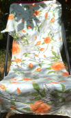 Chute de production. Soie sauvage fleuri ciel - 1