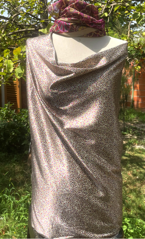 Coupon satin viscose. Mini mini fleurs - 1