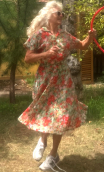 Robe mousseline fleurie vert. Collection privée - 1