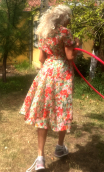 Robe mousseline fleurie vert. Collection privée - 4