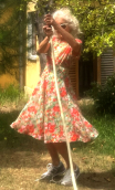 Robe mousseline fleurie vert. Collection privée - 5