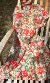 Robe mousseline fleurie vert. Collection privée - 7