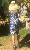 Robe en soie fleurs bleues. Collection privée - 2