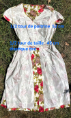 Robe V plissé fleuri roses. Collection privée - 6