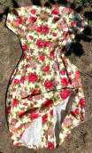 Robe V plissé fleuri roses. Collection privée - 5