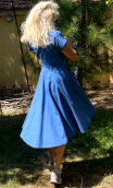 Robe bleu brodée blanc. Collection privée - 1