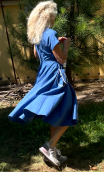 Robe bleu brodée blanc. Collection privée - 5