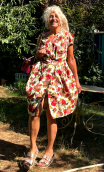Robe V plissé fleuri roses. Collection privée - 1
