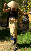 Jupe Bambou sable et bleu - 1
