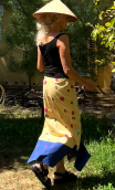Jupe Bambou sable et bleu - 3