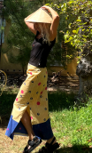 Jupe Bambou sable et bleu - 5