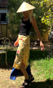 Jupe Bambou sable et bleu - 6