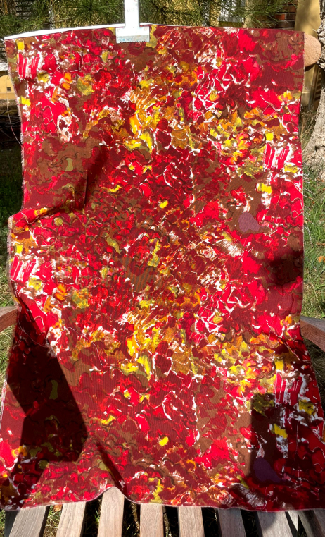 Chute de production. Faille fleurs rouge - 1