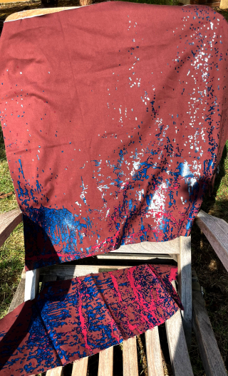 Chute de production. Gouttelette goudron bleu - 1