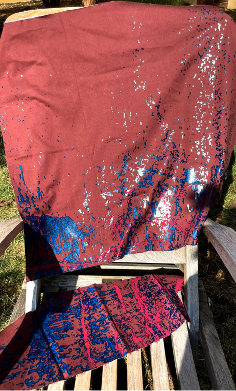 Chute de production. Gouttelette goudron bleu - 1