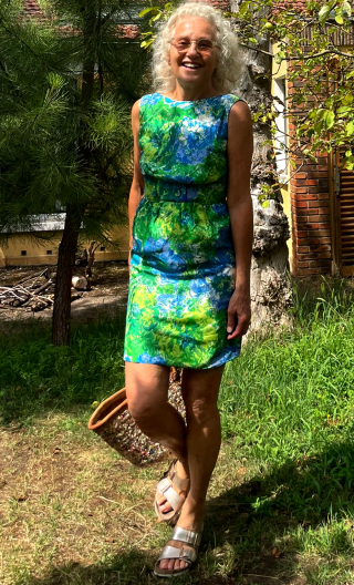 a Robe fleurie verte turquoise. Collection privée - 1