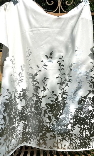 Coupon. Frise florale blanc argent - 1
