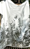 Coupon. Frise florale blanc argent - 1