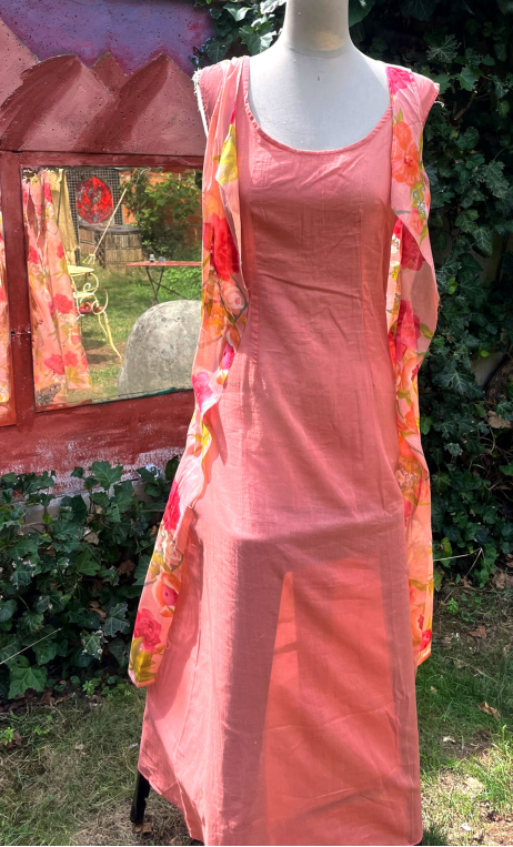 Robe pas finie. Jardin anglais saumon - 2