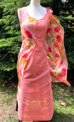 Robe La Bambouseraie. Voile saumon - 1