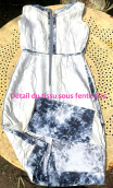 b Robe camaîeu fleurs gris. Collection privée - 12