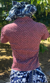a Veste Pois prune et blanc - 1