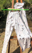 a Pantalon Voile coton Tulipes beige - 1