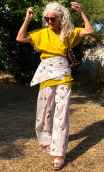 a Pantalon Voile coton Tulipes beige - 3