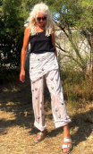 a Pantalon Voile coton Tulipes beige - 8