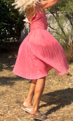 aa Robe mousseline Pois rose - 4