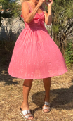 aa Robe mousseline Pois rose - 7