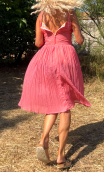 aa Robe mousseline Pois rose - 11