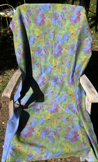 A Coupon indigo fleuri vert jaune - 1
